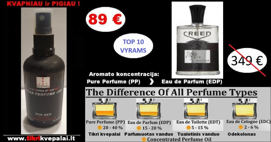 CREED AVENTUS 100ml (Parfum) Pure Perfume Nišiniai Koncentruoti Kvepalai Vyrams
