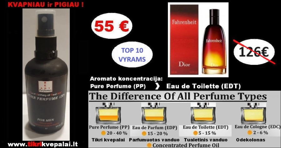 CHRISTIAN DIOR FAHRENHEIT Koncentruoti Kvepalai Vyrams 100ml (PP) Pure Perfume