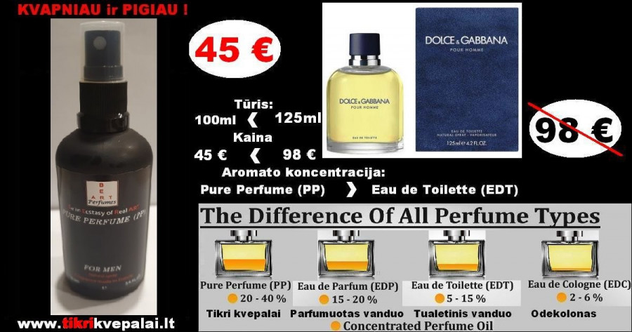 DOLCE & GABBANA  LIGHT BLUE 100ml (PP) Pure Perfume Koncentruoti Kvepalai Vyrams
