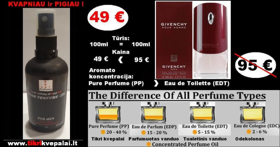GIVENCHY POUR HOMME  100ml (PP) Pure Perfume Koncentruoti Kvepalai Vyrams