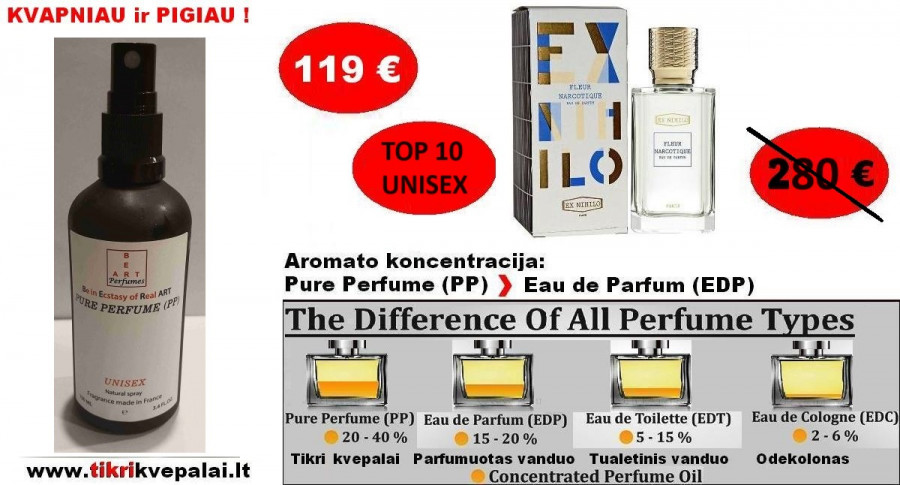 EX NIXILO FLEUR NARCOTICUE Nišiniai Koncentruoti Unisex Kvepalai 100ml (PP) Pure Perfume