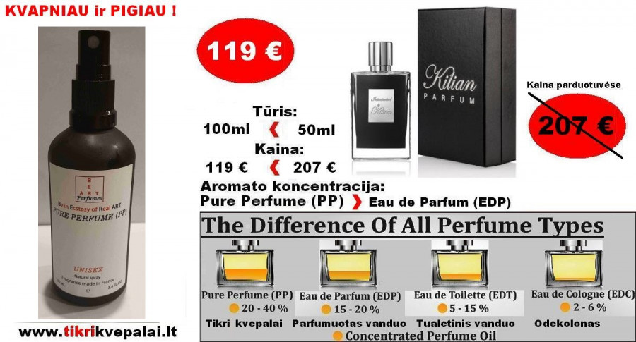 KILIAN INTOXICATED 100ml (PP) Pure Perfume Koncentruoti Nišiniai Unisex Kvepalai