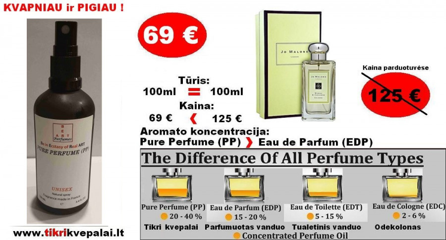JO MALONE MIMOSA & CARDAMOM 100ml (PP) Pure Perfume Nišiniai Koncentruoti kvepalai moterims ir vyrams
