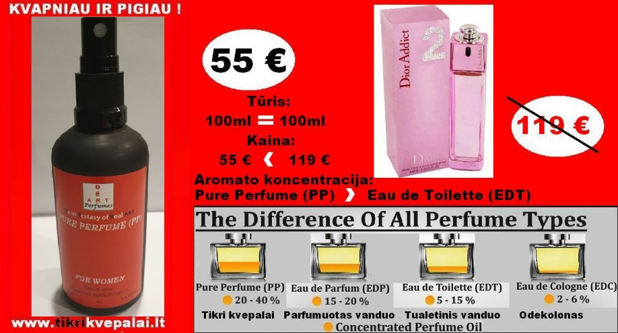 DIOR ADDICT 2  100ml (PP) Pure Perfume Koncentruoti Kvepalai Moterims