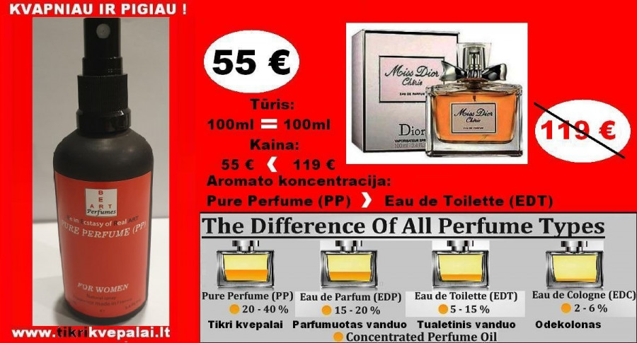DIOR Miss Dior Cherie 100ml (PP) Pure Perfume Koncentruoti Kvepalai Moterims