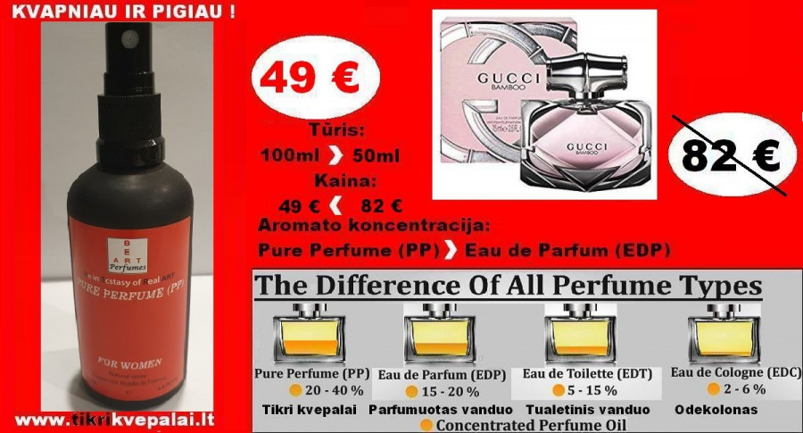 GUCCI BAMBOO Koncentruoti Kvepalai Moterims 100ml (PP) Pure Perfume