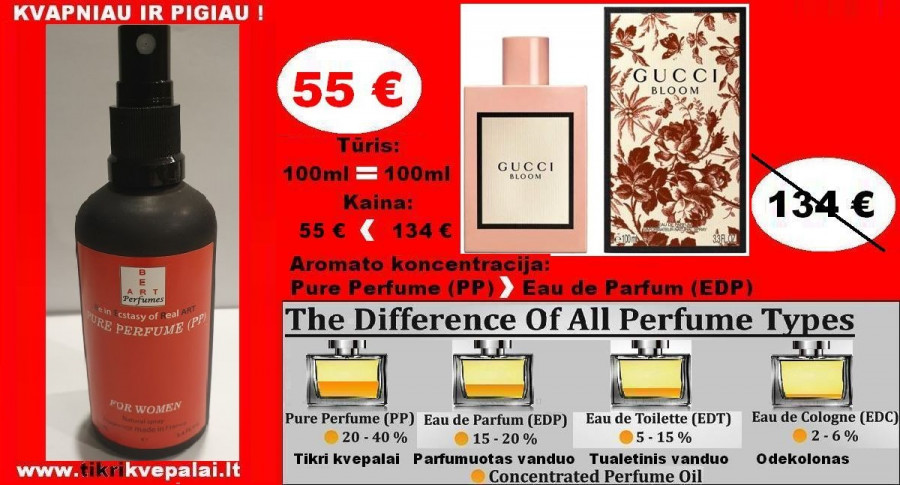 GUCCI BLOOM Koncentruoti Kvepalai Moterims 100ml (PP) Pure Perfume