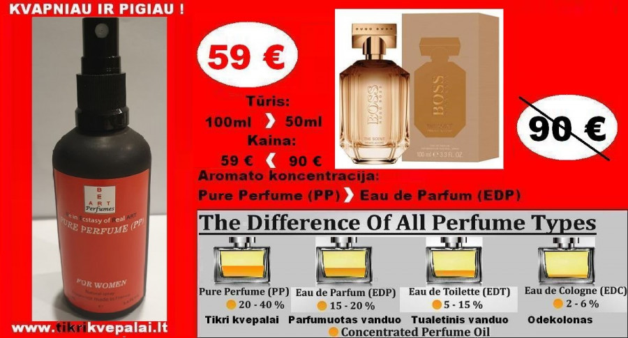 BOSS THE SCENT 100ml (PP) Pure Perfume Koncentruoti Kvepalai Moterims