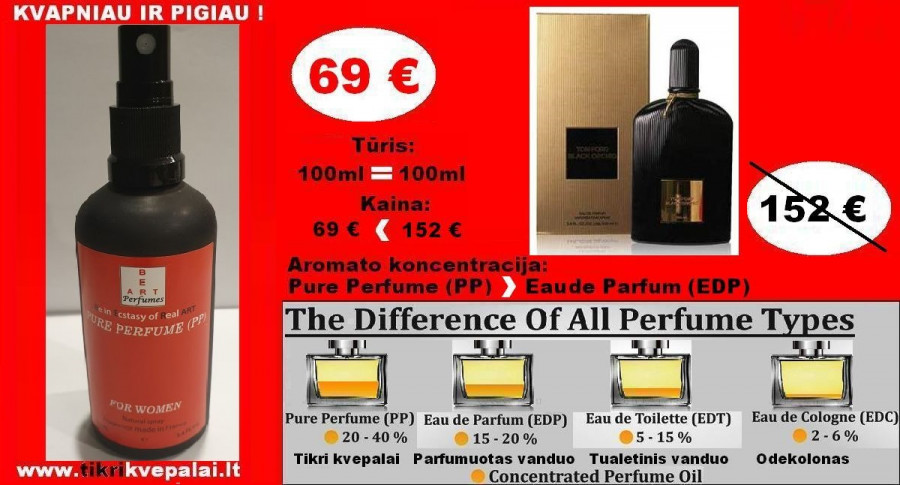 TOM FORD BLACK ORCHID 100ml PP Pure Perfume Koncentruoti Kvepalai Moterims