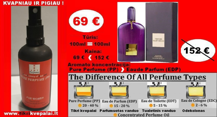 TOM FORD VELVET ORCHID 100ml PP Pure Perfume Koncentruoti Kvepalai Moterims