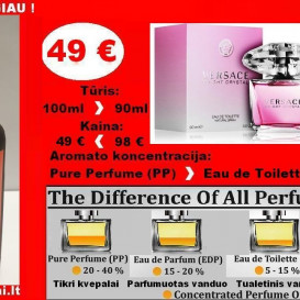 VERSACE BRIGHT CRYSTAL 100ml PP Pure Perfume Koncentruoti Kvepalai Moterims