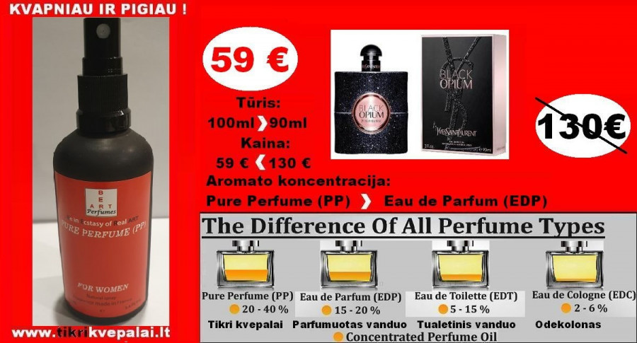 YVES SAINT LAURENT  BLACK OPIUM 100ml PP Pure Perfume Koncentruoti Kvepalai Moterims
