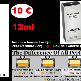"CHANEL" EGOISTE PLATINUM Kvepalai Vyrams 12ml (Parfum) Pure Perfume