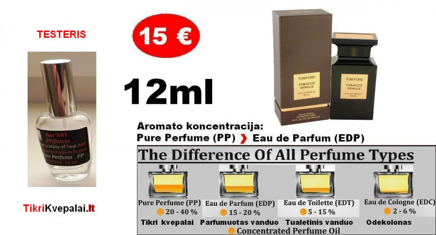 "TOM FORD" TOBACCO VANILLE Kvepalai moterims ir vyrams 12ml (Parfum) Pure Perfume