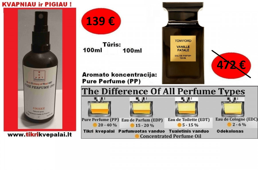VANILLE FATALE TOM FORD Nišiniai Kvepalai Moterims ir Vyrams (Unisex) 100ml (PP) Pure Perfume