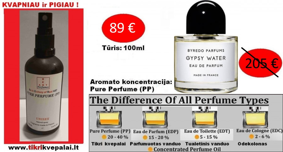 BYREDO GYPSY WATER Nišiniai Kvepalai Moterims ir Vyrams (UNISEX) 100ml (PP) Pure Perfume