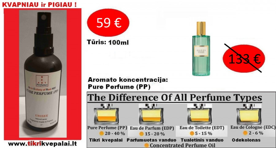 GUCCI MEMOIRE D'UNE ODEUR Nišiniai Kvepalai Moterims ir Vyrams (UNISEX) 100ml (PP) Pure Perfume