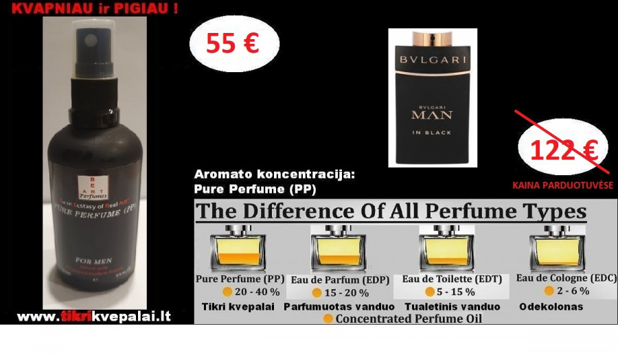 BVLGARI MAN IN BLACK Kvepalai Vyrams 100ml (PP) Pure Parfum koncentruoti kvepalai