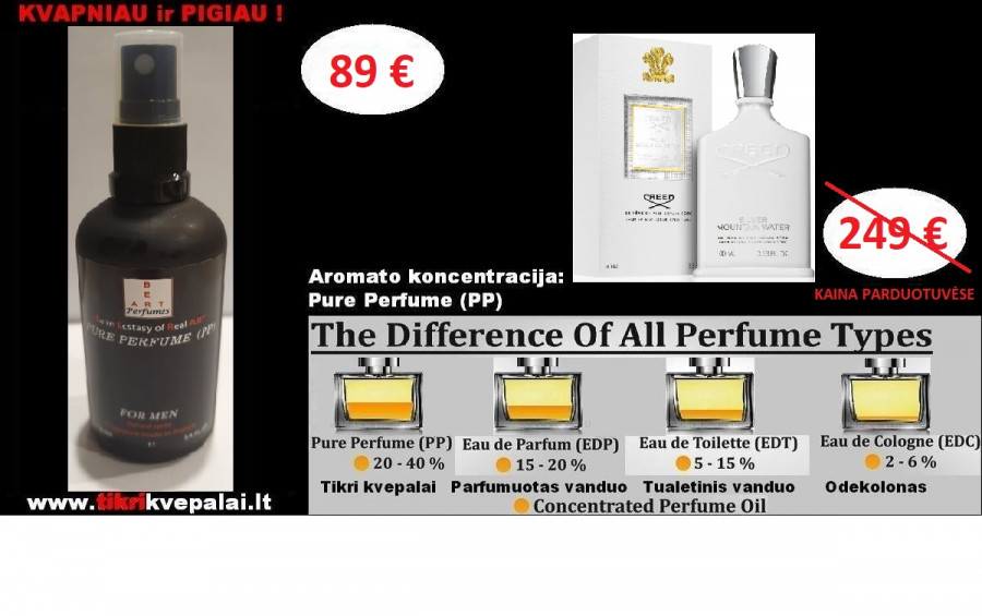 CREED SILVER MOUNTAIN WATER Kvepalai Vyrams 100ml (PP) Pure Parfum koncentruoti kvepalai