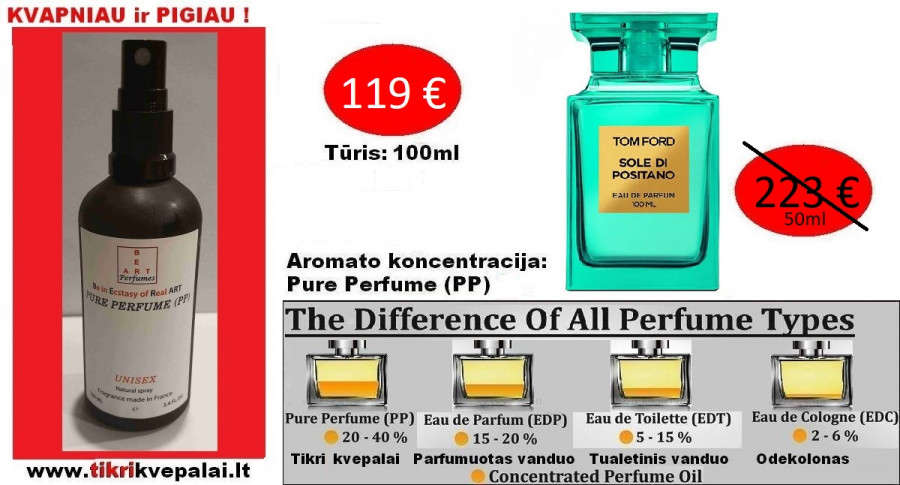 TOM FORD SOLE DI POSITANO Nišiniai koncentruoti Kvepalai Moterims  ir Vyrams (UNISEX) 100ml PP Pure Parfum