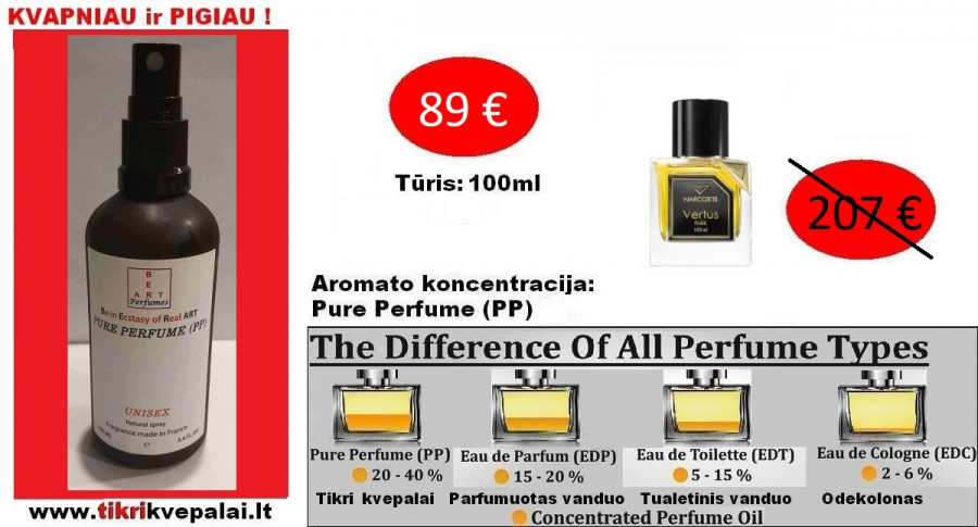 Narcos'is by Vertus Nišiniai Kvepalai Moterims  ir Vyrams (UNISEX) 100ml (PP) Pure Parfum koncentruoti kvepalai
