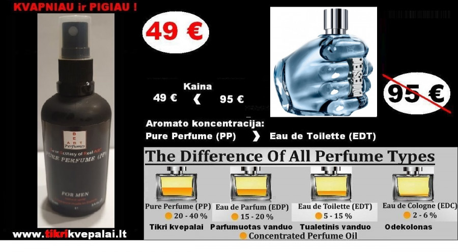 DIESEL ONLY THE BRAVE 100ml (PP) Pure Perfume Koncentruoti Kvepalai Vyrams
