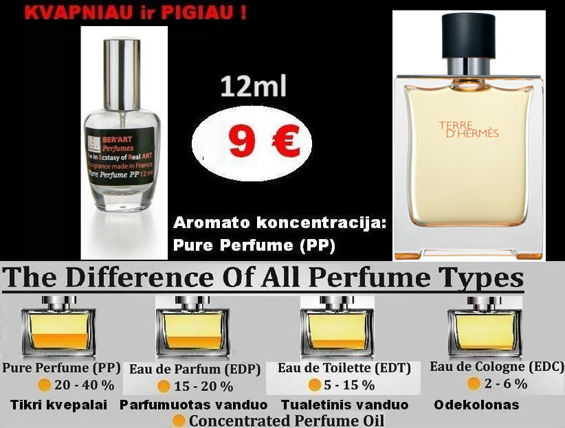 HERMES TERRE D'HERMES 12ml (PP) Pure Perfume Koncentruoti Kvepalai Vyrams