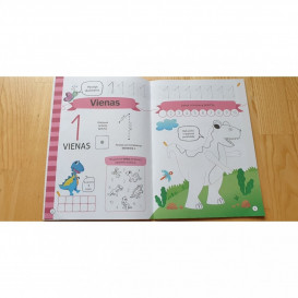 Skaičių pasaulis. Užduočių knygelė 4-5 metų vaikams su lipdukais ir su papildomomis interaktyviomis užduotimis!
