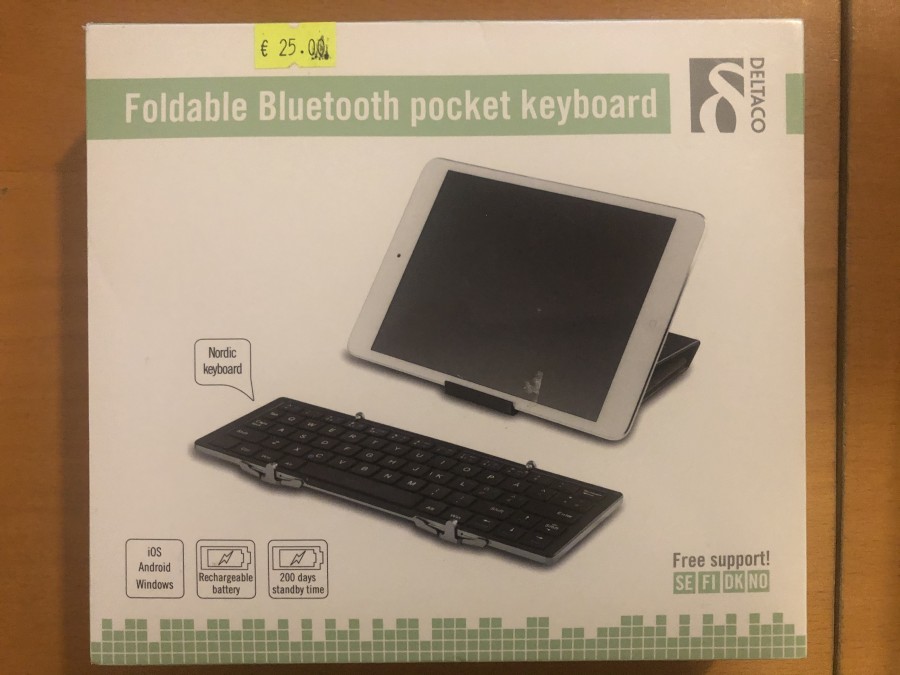 Foldable bluetooth pocket keyboard deltaco