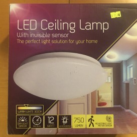 Led ceiling lamp with invisible sensor