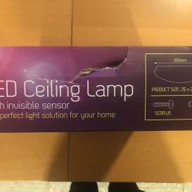 Led ceiling lamp with invisible sensor