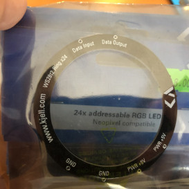 Diodų žiedas LED RGB WS2812B 5050x24 - 86mm