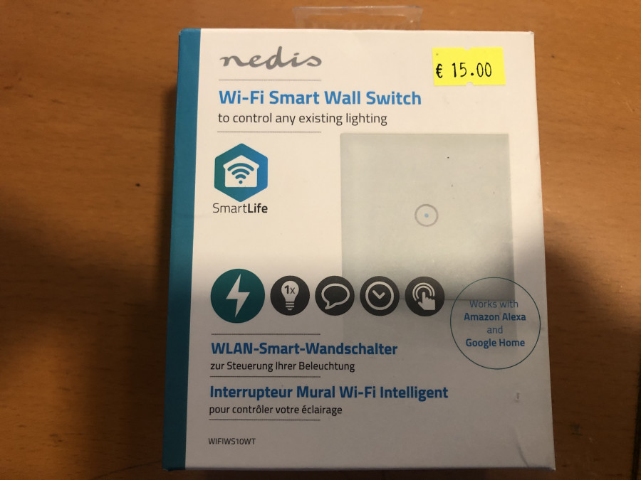 Nedis Wi-Fi Smart Wall Switch WIFIWC10WT