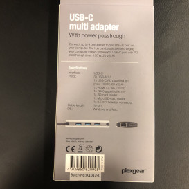 Plexgear USB-C multi adapter with power passtrough