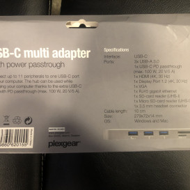 Plexgear USB-C multi adapter with power passtrough 11 ports