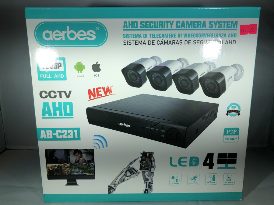 Apsaugos kamerų sistema Aerbes AB-C231 CCTV 4 kanalų