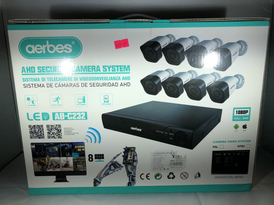 Apsaugos kamerų sistema Aerbes AB-C232 CCTV 8 kanalų