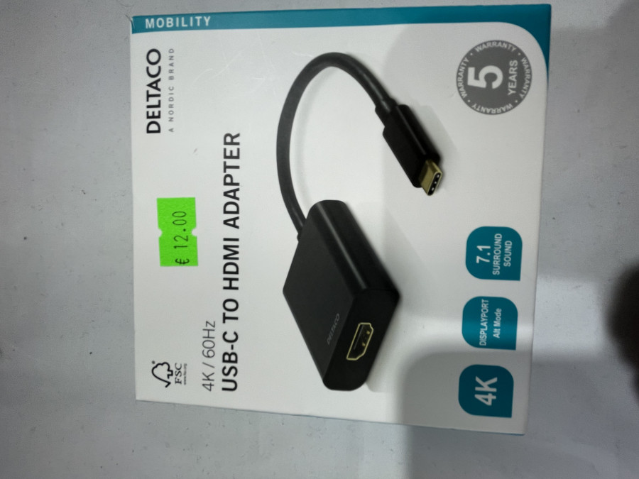 Deltaco USB-C į HDMI adapteris 4k/60 Hz