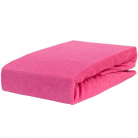 Frotinė paklodė su guma (ryškiai rožinė)