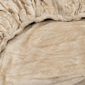 Pliušinė paklodė su guma (Šviesaus smėlio spalvos)