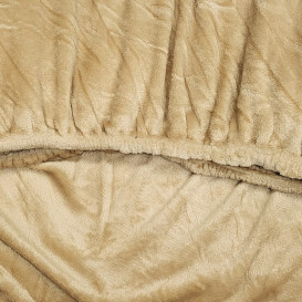 Pliušinė paklodė su guma (Camel spalvos)