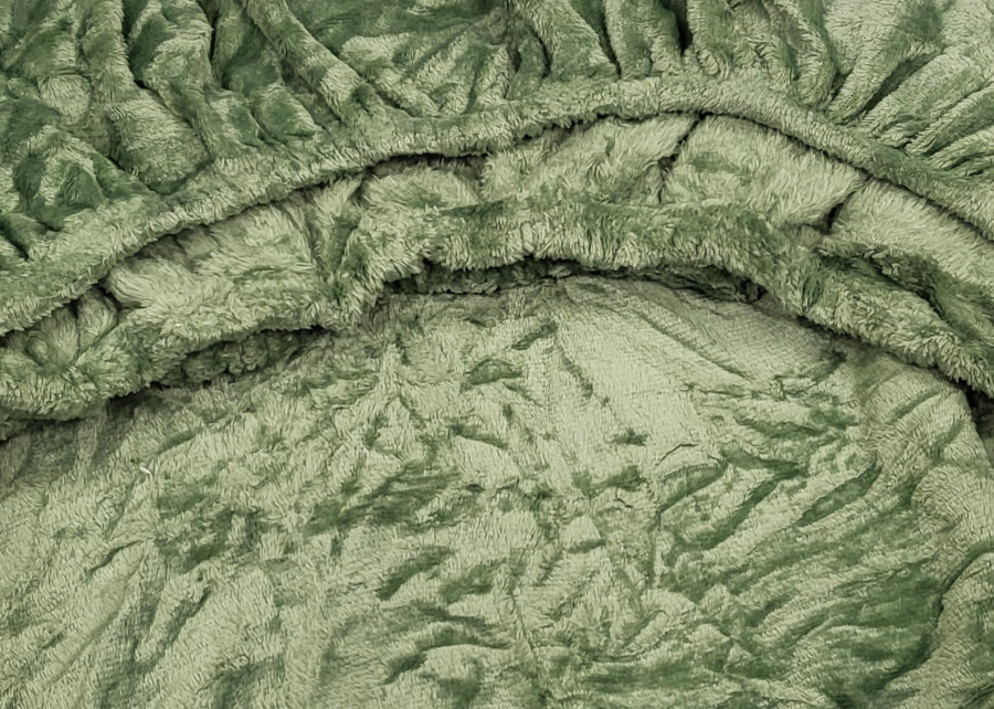 Pliušinė paklodė su guma (Žalios spalvos)