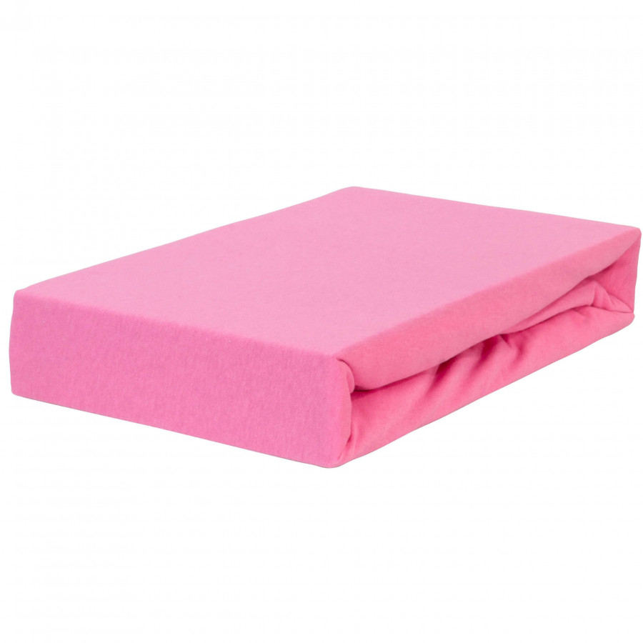 Trikotažinė paklodė su guma (rožinė)