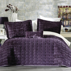 Prabangi veliūrinė lovatiesė "Laila" (violetinė)