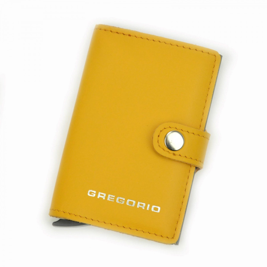 Odinis kortelių dėklas Gregorio geltonos spalvos su RFID secure