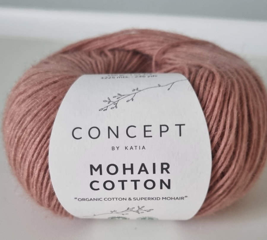 MOHAIR COTTON Beige red (Nr. 74)