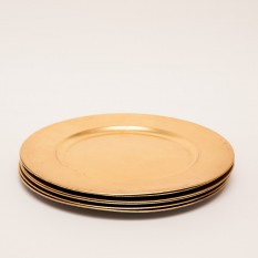Aukso spalvos plastikinė lėkštė serviravimui (In - 14)
