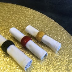Servetėlių žiedai ( Aukso, juodos, raudonos spalvos) (In - 19)