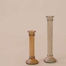 Dūminio stiklo vazelės - žvakidės, kolonos formos (Vv-7)