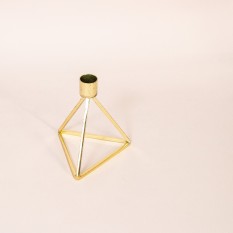 Blizgi aukso spalvos geometrinė žvakidė (Ž-54)